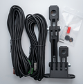 GG Offroad DRV and bed view camera relocation kit for 2024+ Toyota Tacoma with pivot arm mount: braided shielded extension cables, pivot arm, external camera housing and hardware